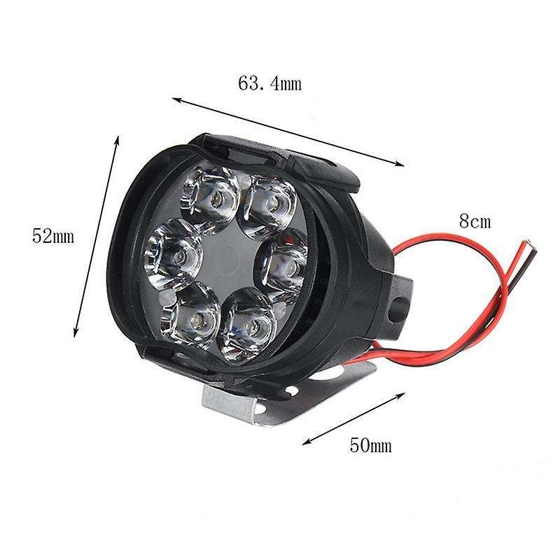 2pcs 6led Headlight for Motorcycle Brightness Electric Car Light 12v