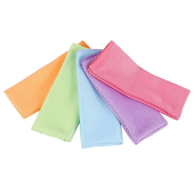 5pcs Fish Scale Rags Super Absorbents Microfiber Reusable 30x40cm