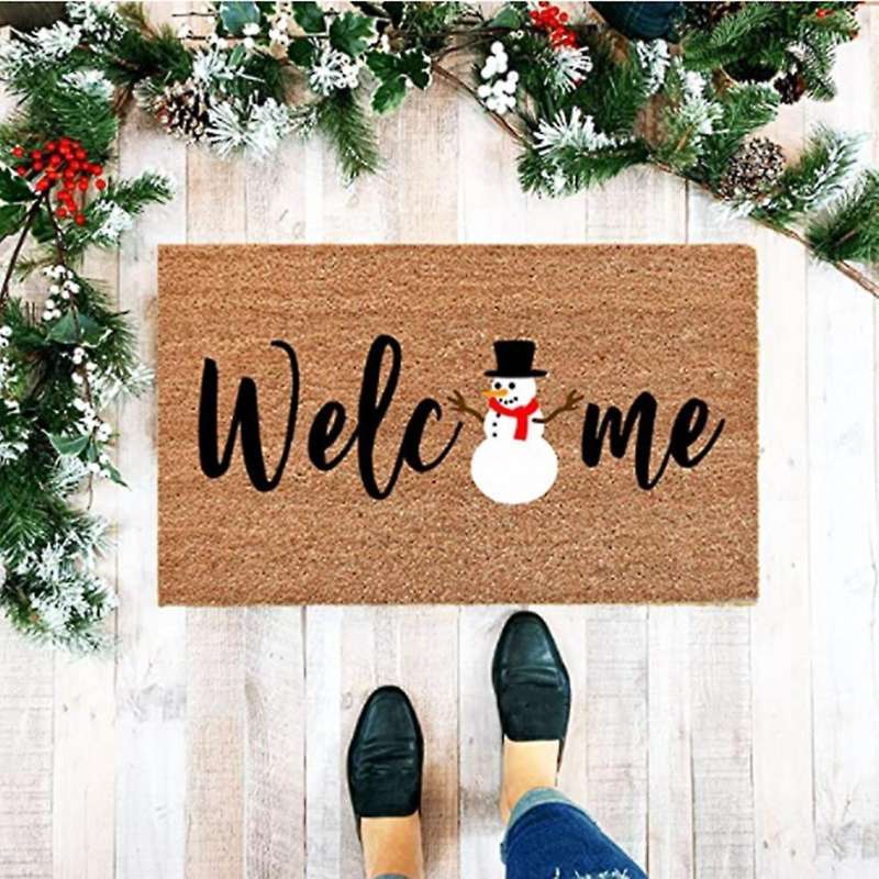Doormat Indoor Entrance Christmas Doormat Snowman Welcome Home