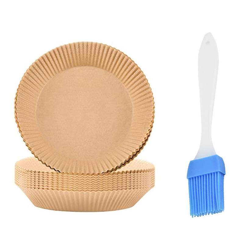 100pcs Air Fryer Parchment Paper Liners Non-stick Disposable(brown)