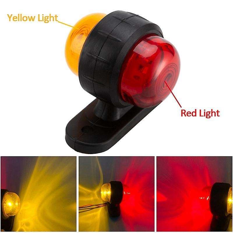 2x 12-24v Car Side Marker Led Lights for Truck Trailer Red+amber