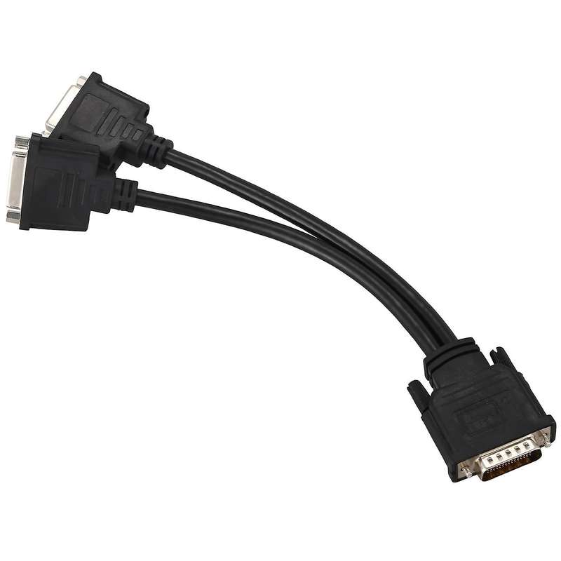 Dms-59 Male to 2 Dual Link Dvi-i 24+5 Pin Splitter Adapter Cable