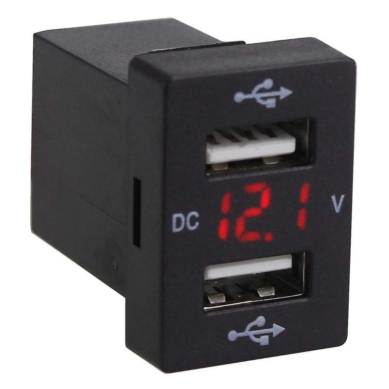 12v Car Charger with Fuse for Toyota for Phone Led Display (red)