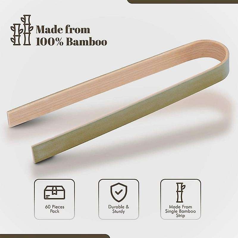Wooden Tongs for Cooking 40pcs Mini Toaster Tongs, Mini Bamboo Tongs