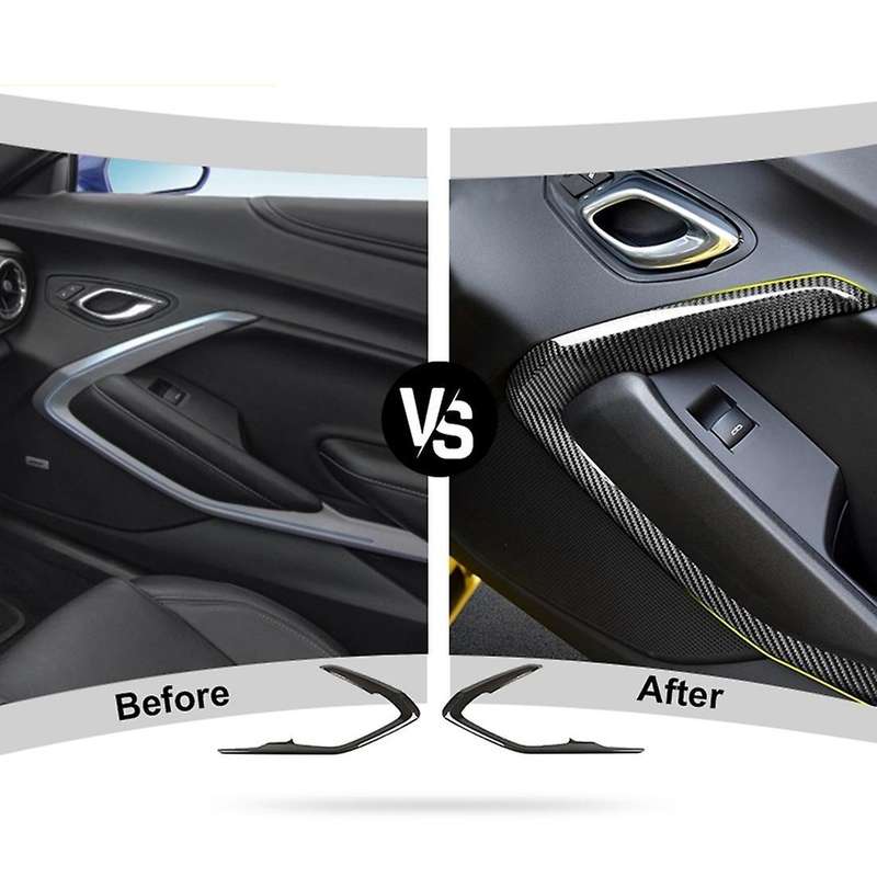 Car Interior Door Decoration Cover Trim Stickers, Abs Carbon Fiber