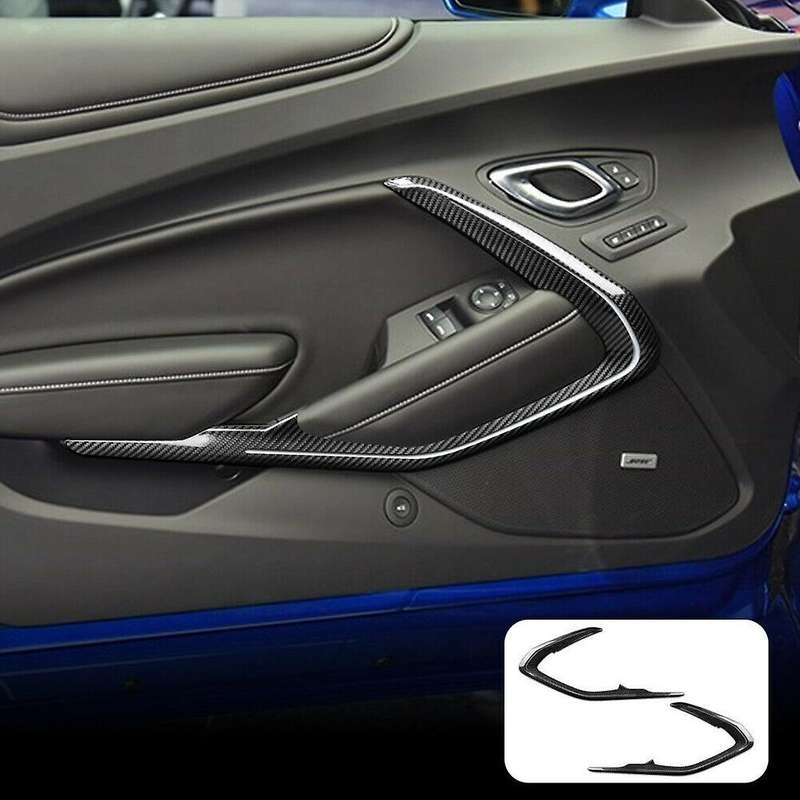 Car Interior Door Decoration Cover Trim Stickers, Abs Carbon Fiber