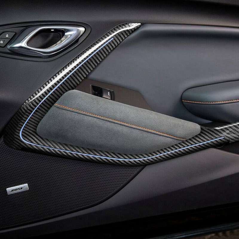 Car Interior Door Decoration Cover Trim Stickers, Abs Carbon Fiber