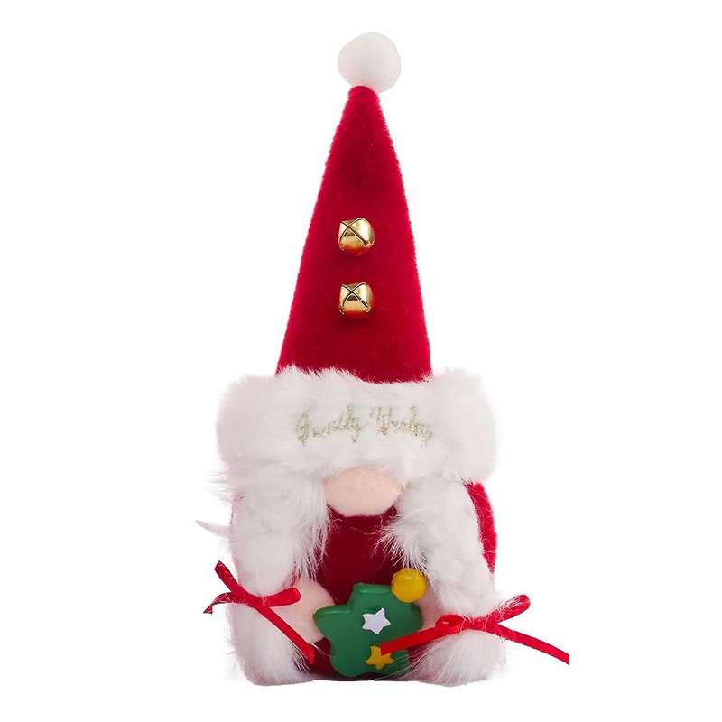 Red Cap Novelty Christmas Gnomes Plush Faceless Doll Home Decor A