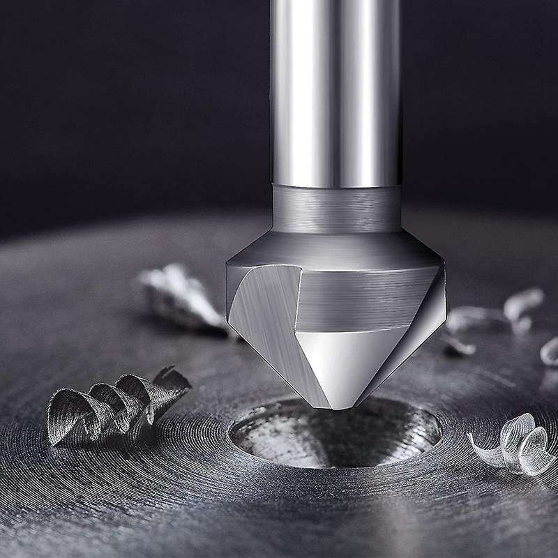 Countersink Drill Bit Set, 6pcs Hss 3 Flute 90 Degree Chamfering Tool