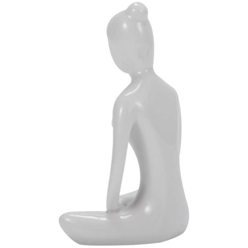 Abstract Art Ceramic Yoga Poses Yoga Lady Figure Statue Ornament #3