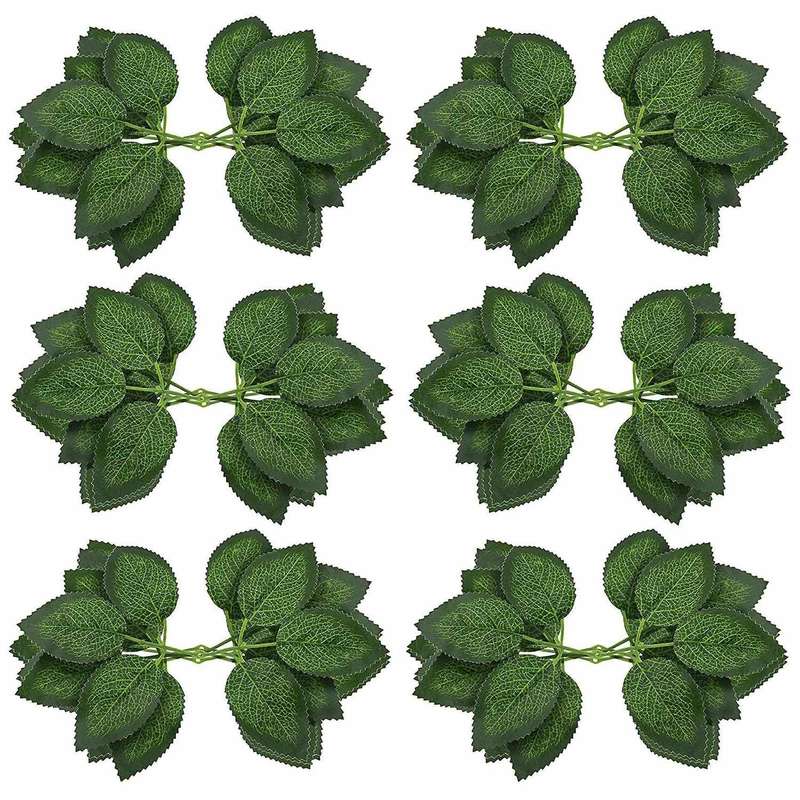 Fake Artificial Leaves for Roses Decorations - 36 Silk Flowers Leaf
