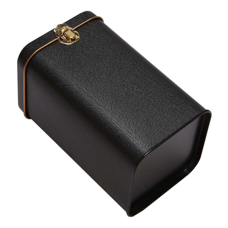 Metal Tea Cans High-grade Lock Tinplate Storage Box Tin Can Black
