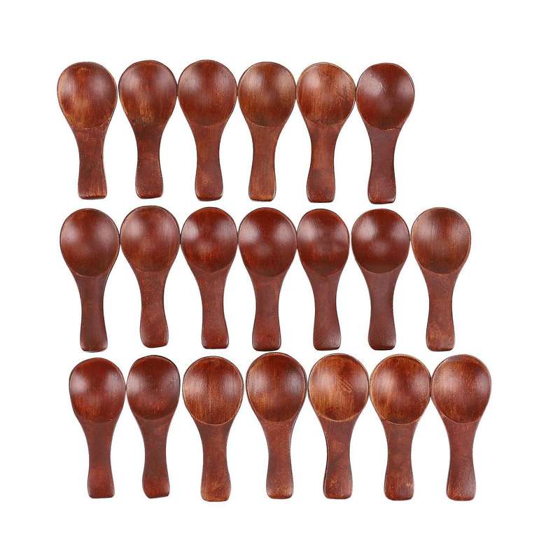 20pcs Mini Wooden Spoon Seasoning Spoon Xylose Tea Cooking Tools