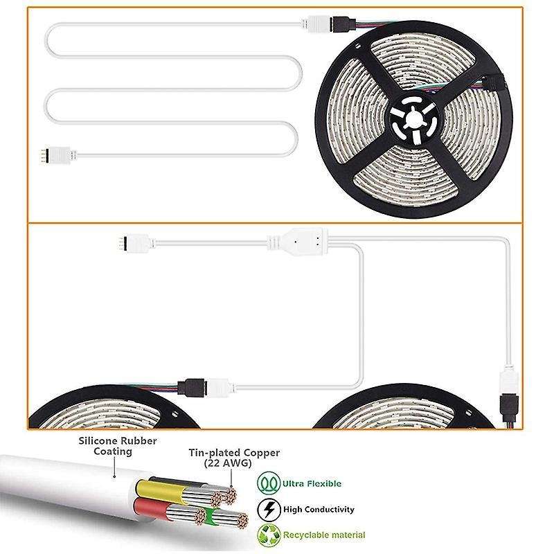 10mm Rgb Led Connector Includes 2m Led Strip Light Extension Cable
