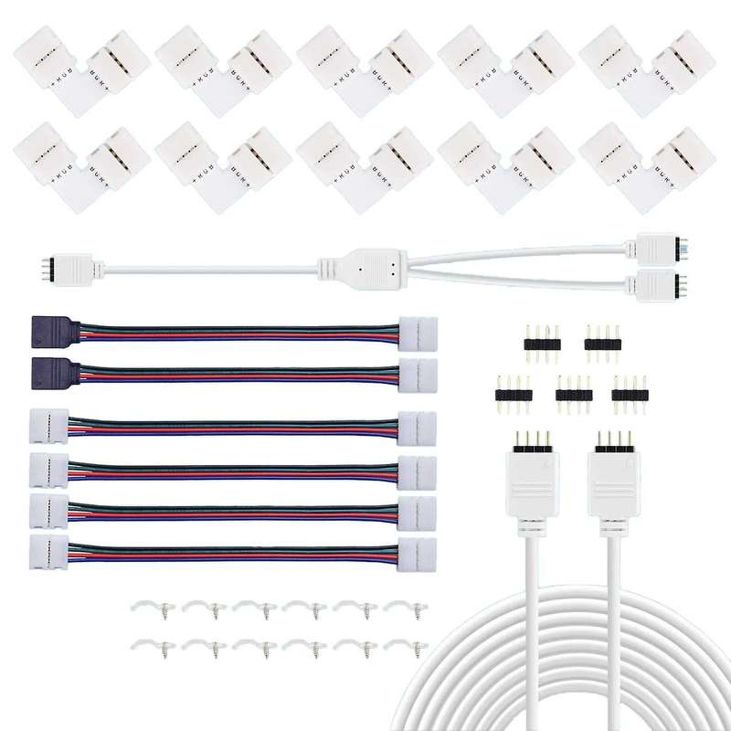 10mm Rgb Led Connector Includes 2m Led Strip Light Extension Cable