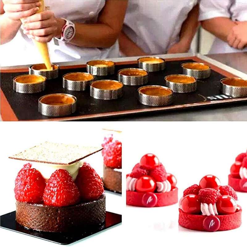Stainless Steel Perforated Tart Ring, Perforated Cake Mousse Ring