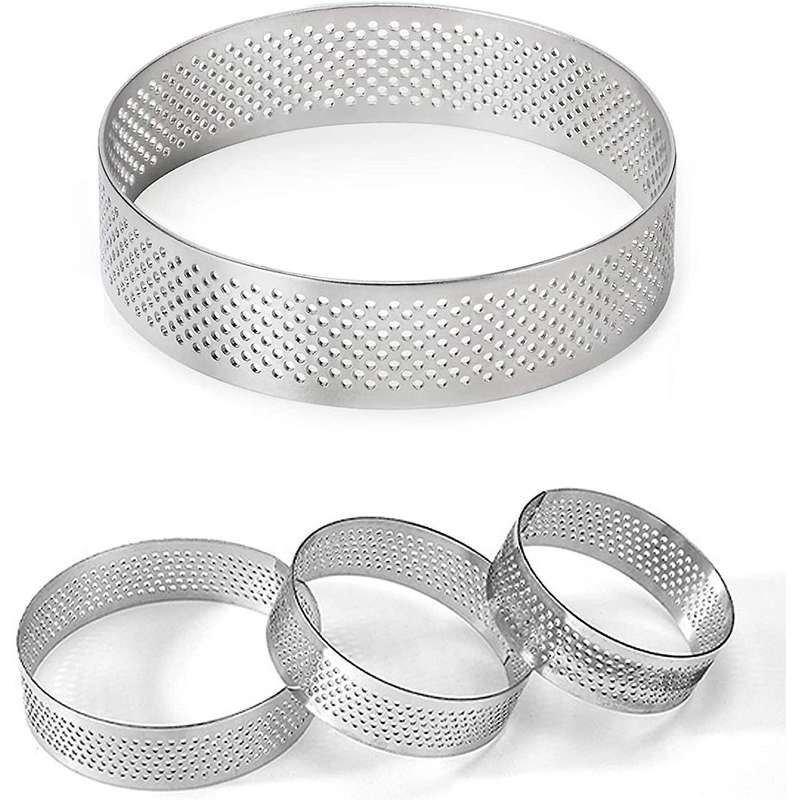 Stainless Steel Perforated Tart Ring, Perforated Cake Mousse Ring