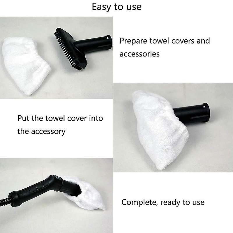 4 Pcs Microfiber Cover Set for Hand Nozzle Karcher Steam Cleaner
