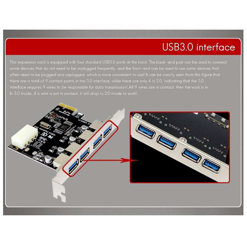 1 Set Professional Expansion Card Adapter 5 Gbps Speed for Desktop