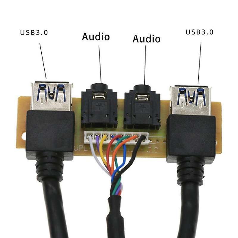 60cm Panel Usb3.0+usb3.0+hd Audio Jack Ports I/o Board+internal Wire