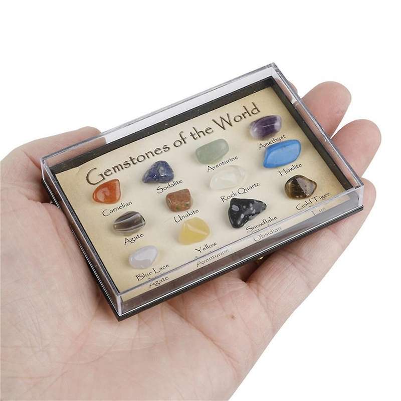 12pcs/set Stone and Mineral Natural Crystal Gemstone Mineral Specimen