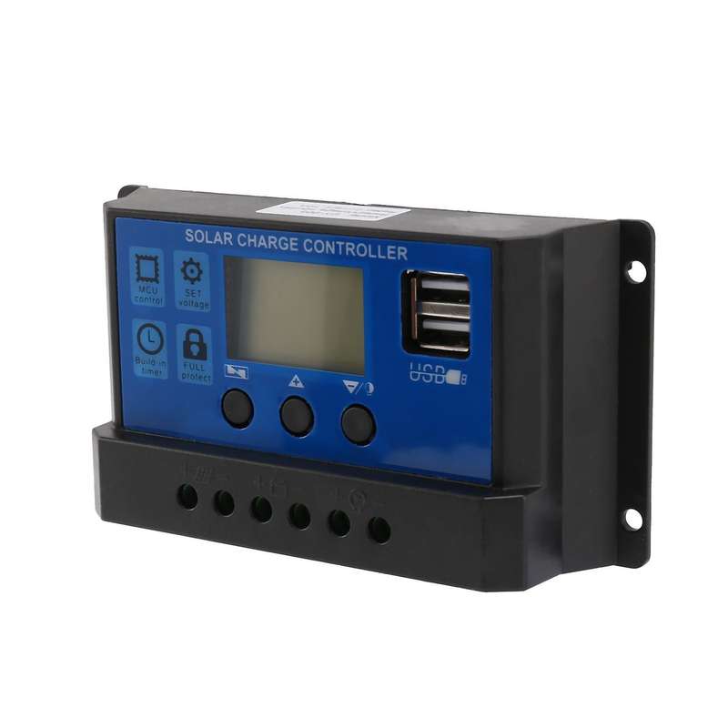 20a 12v 24v Auto Work Pwm Solar Charge Controller with Lcd Dual Usb