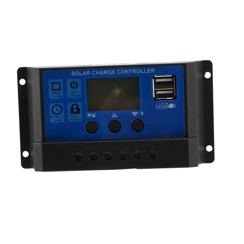 20a 12v 24v Auto Work Pwm Solar Charge Controller with Lcd Dual Usb