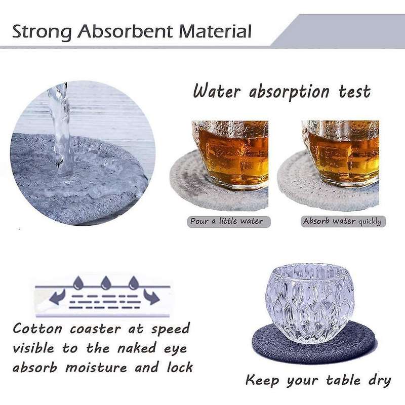 Drink Coasters with Holder, for Tabletop Protection Thicker