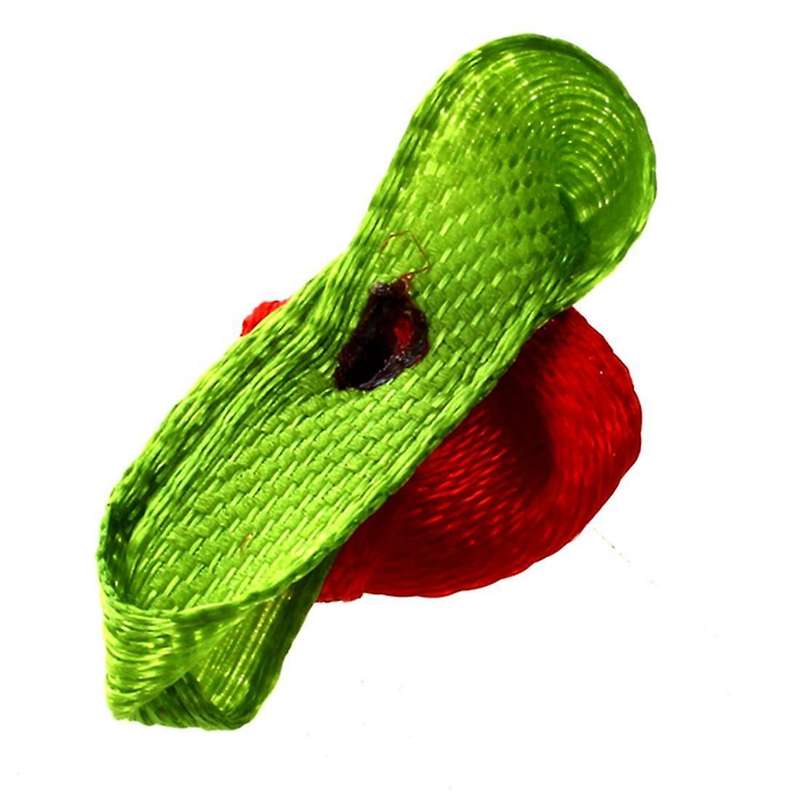 100x Ribbon Rose Flower Leaf Decor Applique Sewing Diy Red