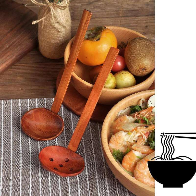 3 Pcs Handmade Wooden Spoons Serving Spoon Suitable for Porridge