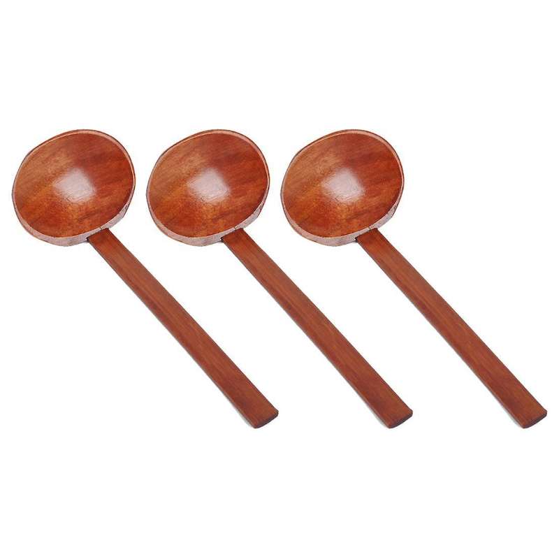 3 Pcs Handmade Wooden Spoons Serving Spoon Suitable for Porridge