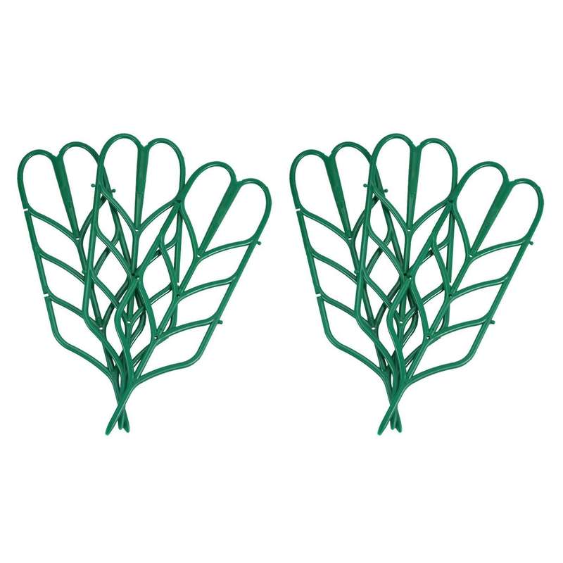 6pcs Mini Diy Leaf Shape Garden Trellis Plants Lattice Pots Supports