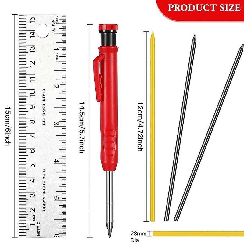 14pieces Carpenter Pencil Rule Set Include Pencils and Stainless Rule