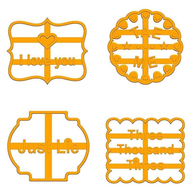 4pcs I Love You Eat Me Three Thousand Times Just Lie Molds for Baking