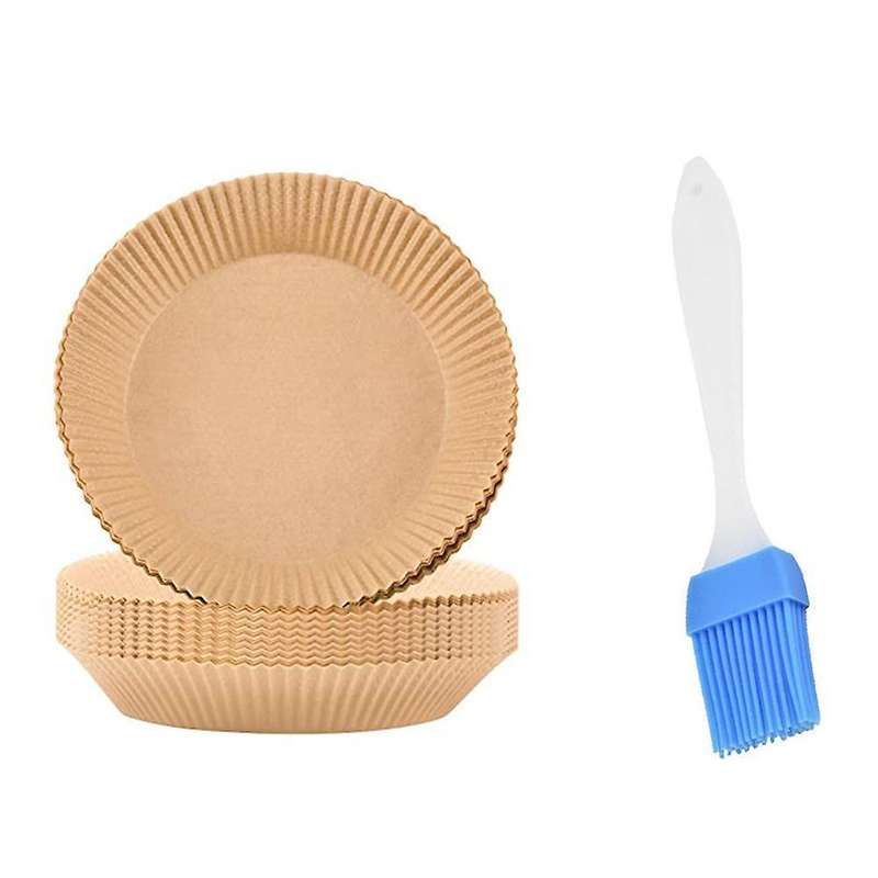 50pcs Air Fryer Parchment Paper Liners Non-stick Disposable(brown)
