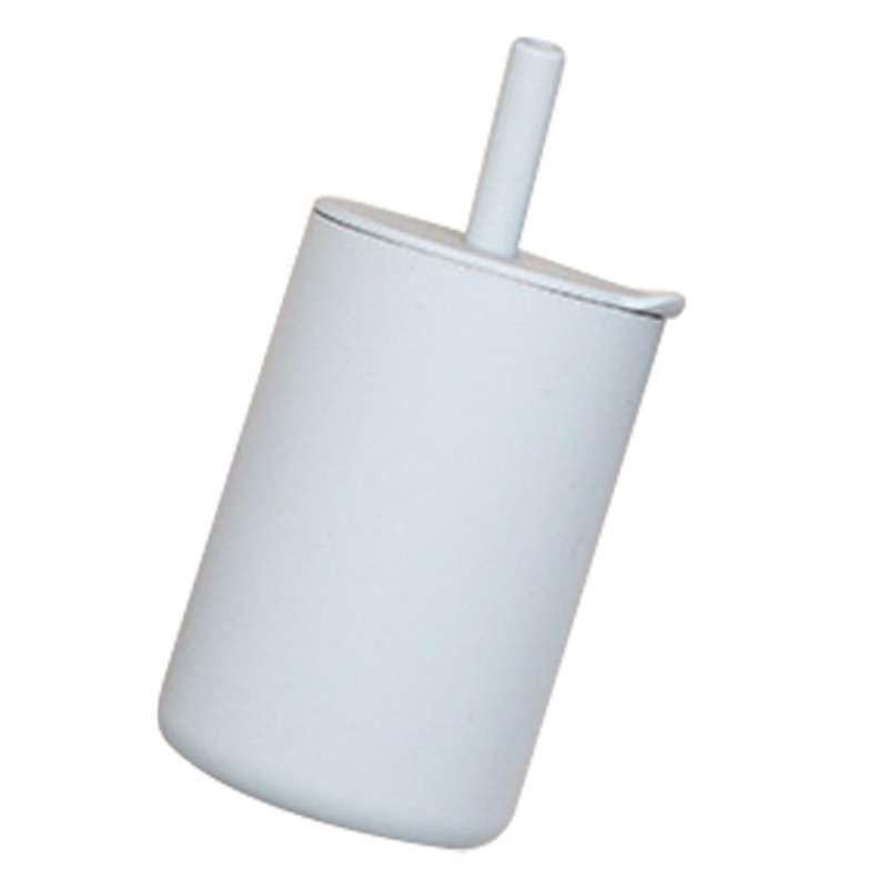 Toddler Cup Kids Silicone Training Cup with Straw (silver)
