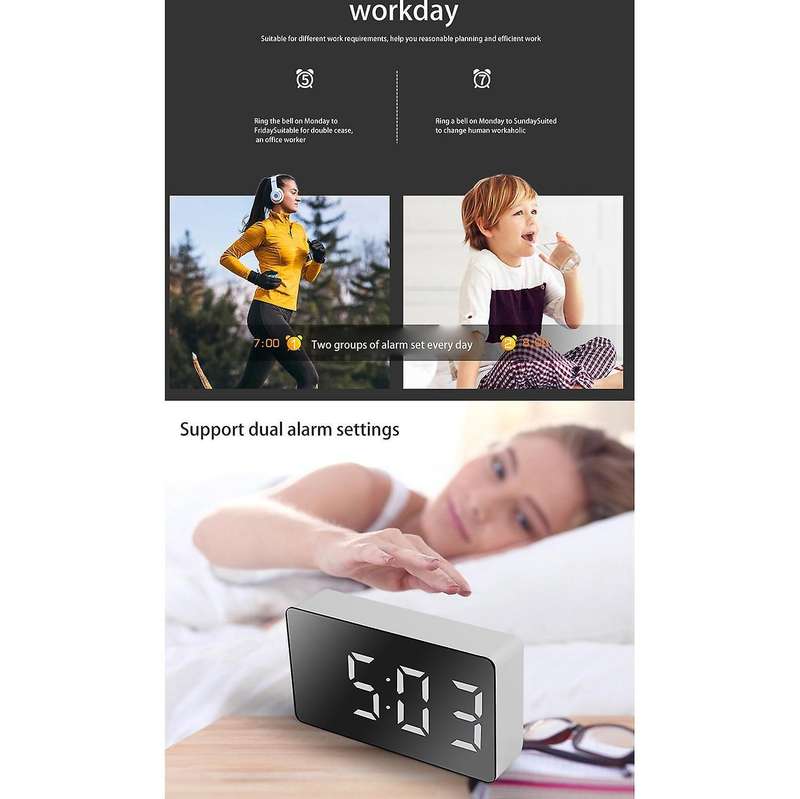 Mini Desk Alarm Clock Digital Travel Clocks for Home Decor,green