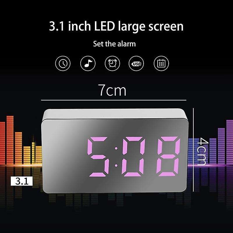 Mini Desk Alarm Clock Digital Travel Clocks for Home Decor,green