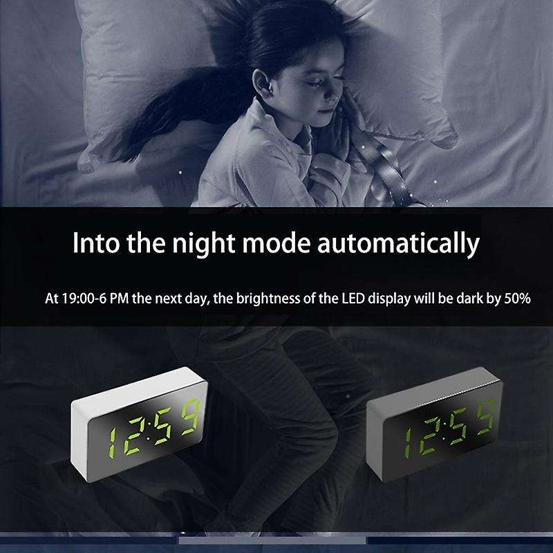 Mini Desk Alarm Clock Digital Travel Clocks for Home Decor,green
