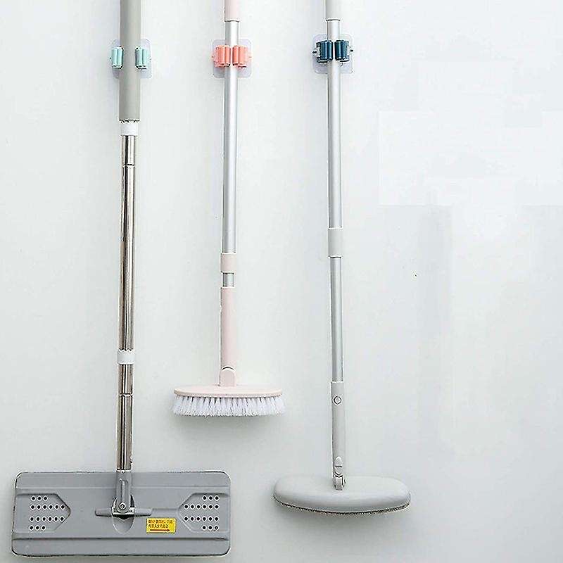 6pcs Heavy Duty Kitchen Hooks Broom Tool Mop Holder Wall Mounted