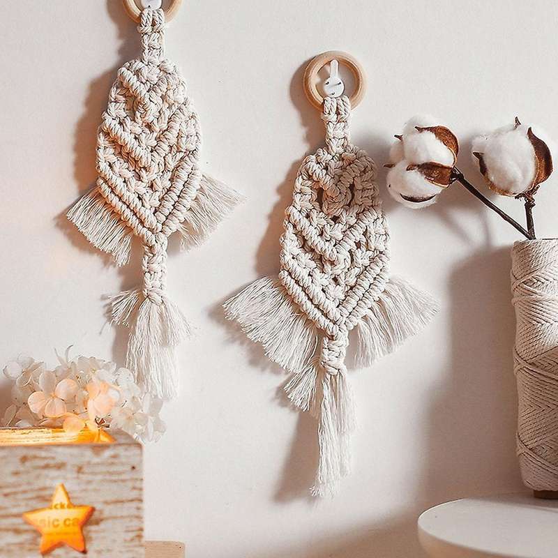 2pcs Tapestry Nordic Style Handmade Wall Hanging Toys Kids Room Decor