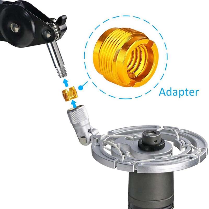 Threaded Nut Screw Adapters Microphone Clip Holder Nut Adapters