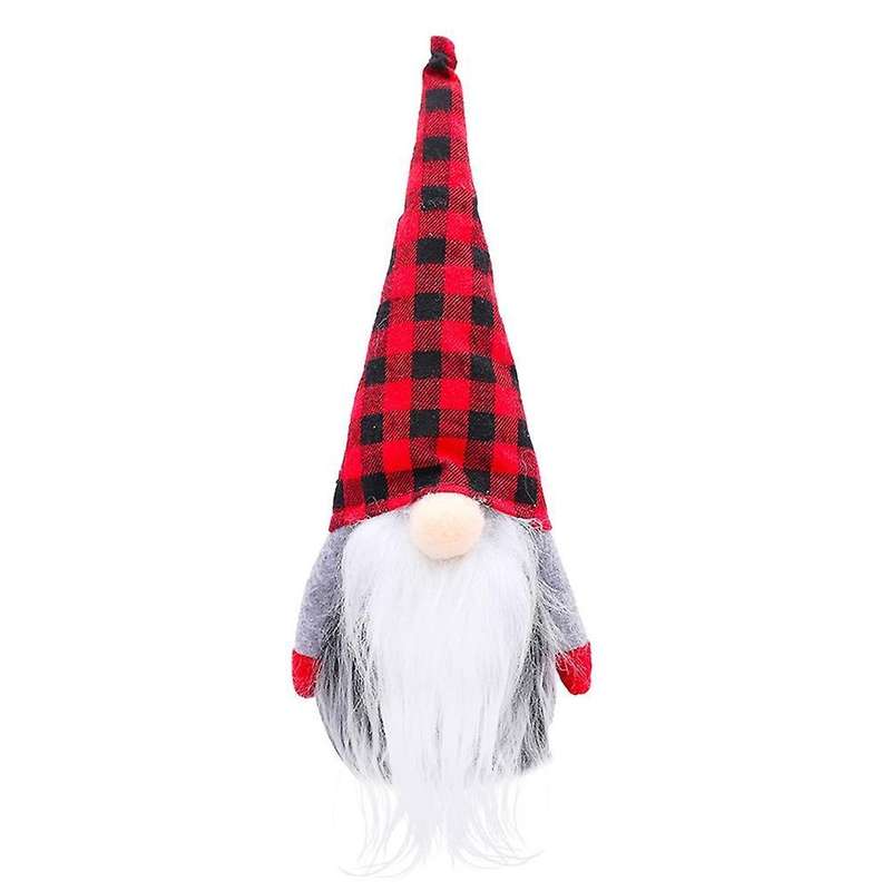 Plaid Christmas Faceless Doll Nordic Wind Elf Dwarf for Holidays A