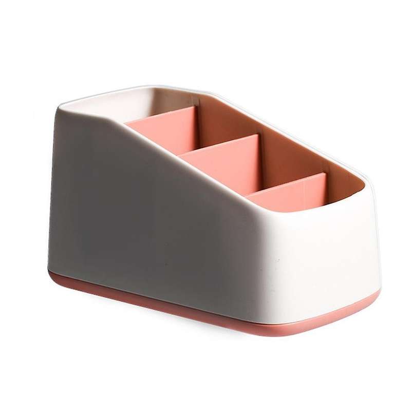 4 Slot Desktop Storage Box Remote Control Debris Storage Rack(red)
