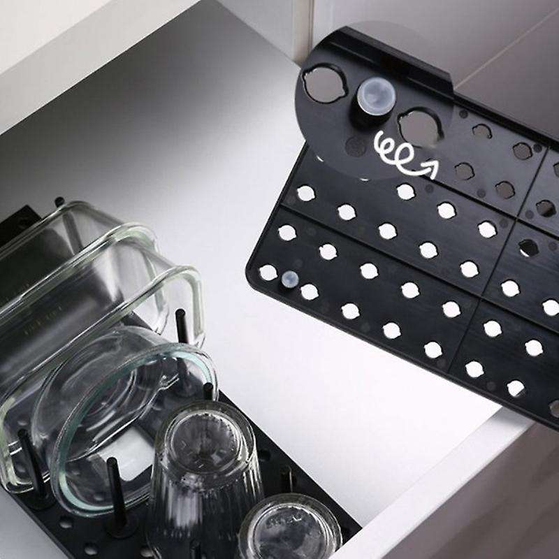 1pc Adjustable Kitchen Dish Drying Rack Tableware Storage Organizer