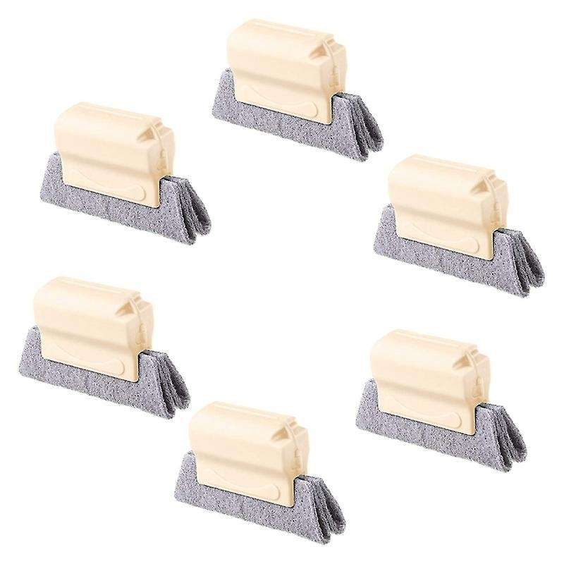 Hand-held Groove Cleaner Scouring Crevice Brush for Door 6 Pieces