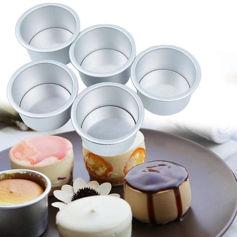 5pcs Set Mini Cake Baking Mold with Removable Bottom Helps