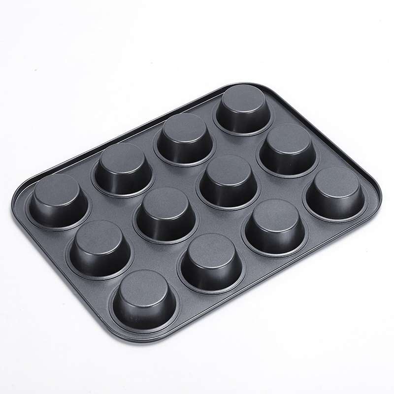 Nonstick 12 Hole Cupcake Pan Carbon Steel Macaroon Pan 12 Cup Cavity