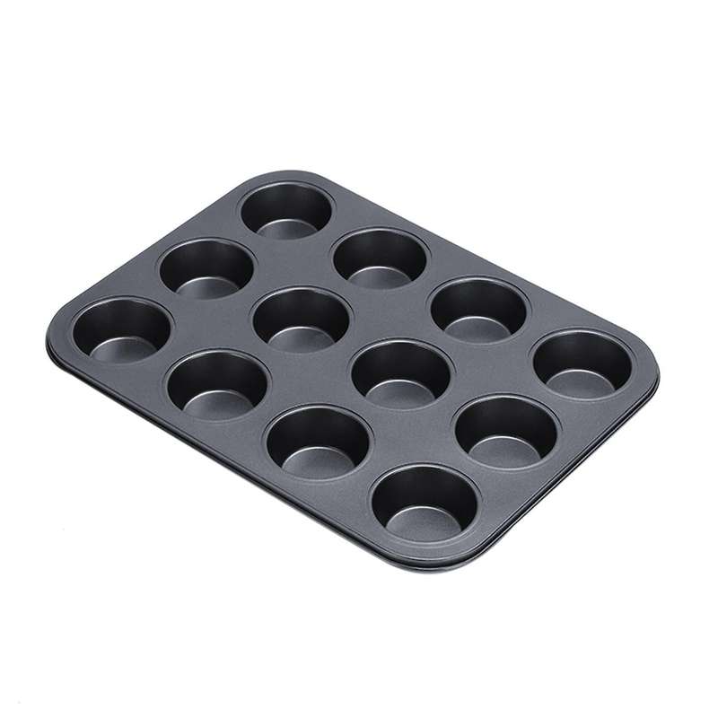 Nonstick 12 Hole Cupcake Pan Carbon Steel Macaroon Pan 12 Cup Cavity