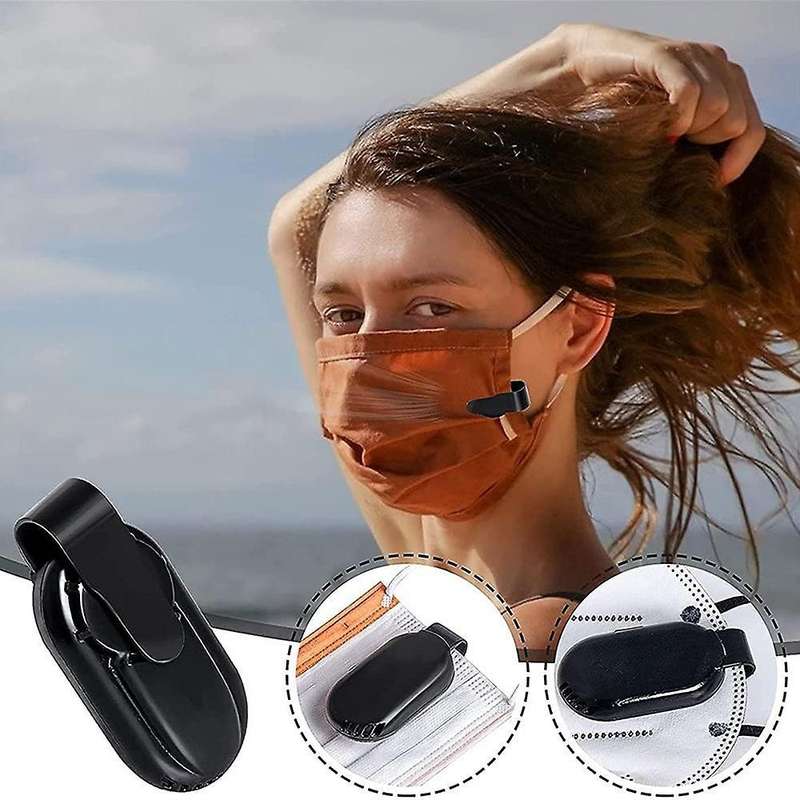Air Purifier Mask Clip with Fan Breathe Cooler for Mask-black